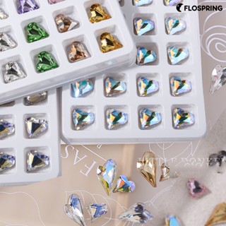 Flospring อุปกรณ์ตกแต่งเล็บ รูปหัวใจ 3D ไม่ซีดจาง 20 ชิ้น