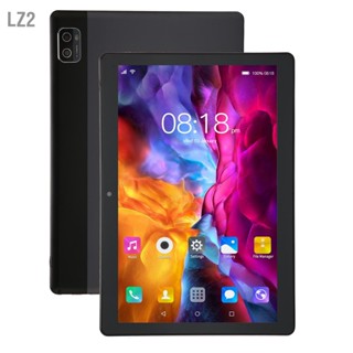 LZ2 10.1in แท็บเล็ตสำหรับ Android12 5G WiFi 6GB 128GB ด้านหน้า 200W ด้านหลัง 500W 1960x1080 IPS 10 Core 8800mAh แท็บเล็ตการโทร 100‑240V สีดำ