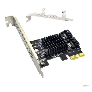 Inter อะแดปเตอร์การ์ดขยาย 2 พอร์ต PCIE III PCIE 1X สล็อต เป็น SATA3 0