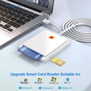 [ElectronicMall01.th] #B เครื่องอ่านการ์ดอัจฉริยะ USB 2.0 สําหรับ DNIE CAC IC ID Bank SIM Card Windows 7 8 10 Vis