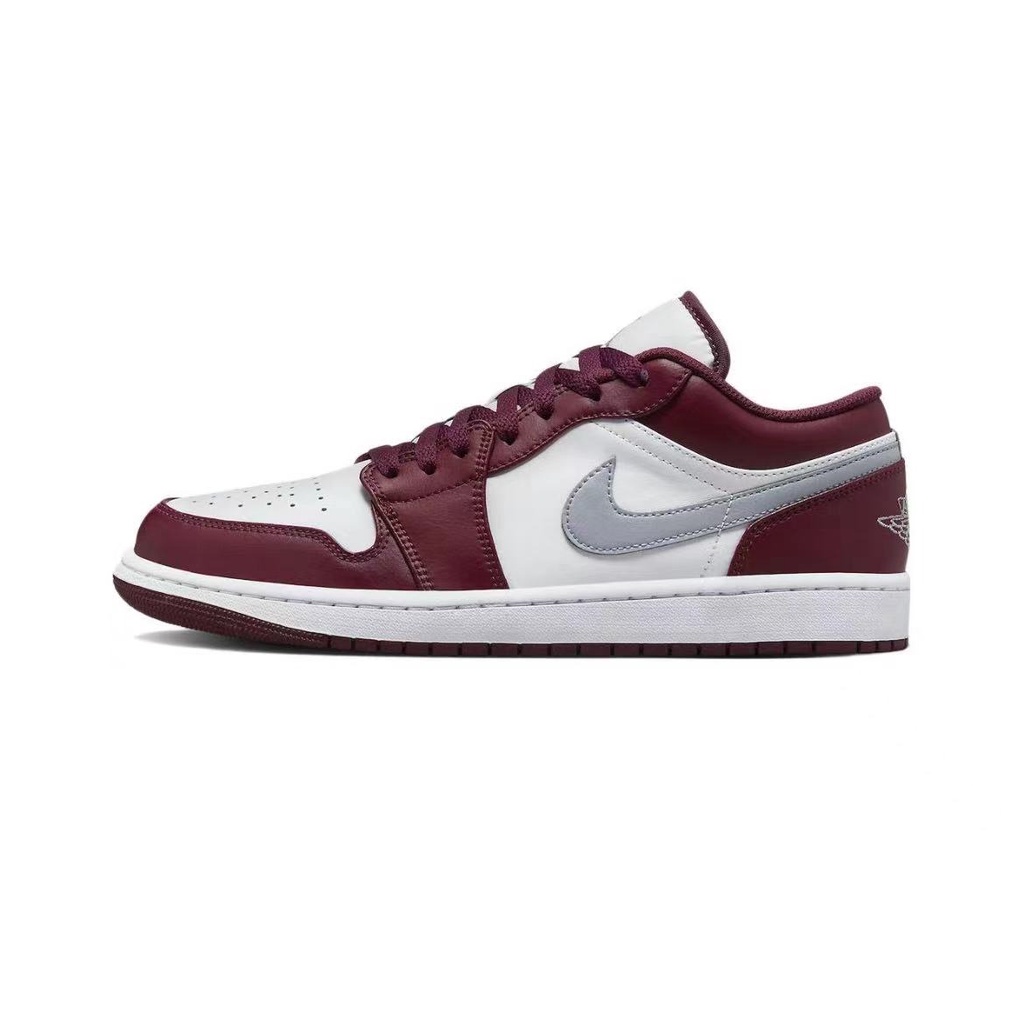 【💯ของแท้】 Nike Jordan Air Jordan 1 Low "Bordeaux" Red White/553558-615