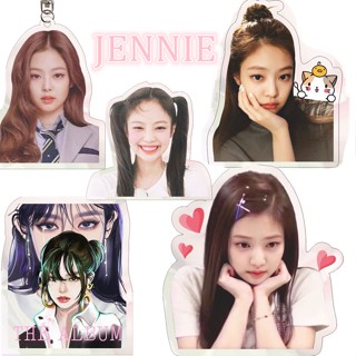 Jennie Black-Pink พวงกุญแจอะคริลิค สีดํา สีชมพู Kim Jennie 1 ชิ้น