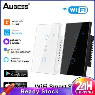 ❥❥ Us Wifi Smart Switch ต้องใช้สายกลาง 1/2/3/4gang Touch Sensor Wall Light Switch Wireless Remote Wall Panel For Smart Life App