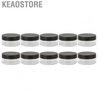 Keaostore Pots Circular Round Transparent Body Loose  Jars Black Lid