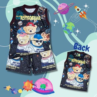 BE0874#1 ชุดเด็ก เสื้อกล้าม+กางเกงขาสั้น ผ้าไมโครเกรดA ลายพี…