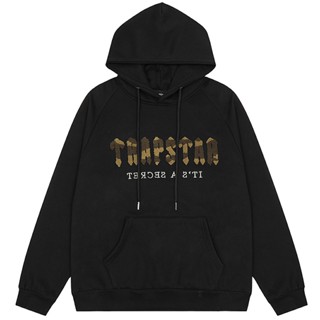 Trapstar เสื้อกันหนาว มีฮู้ด ปักลายโลโก้ Trapstar 100% สไตล์ฮิปฮอป สําหรับผู้ชาย