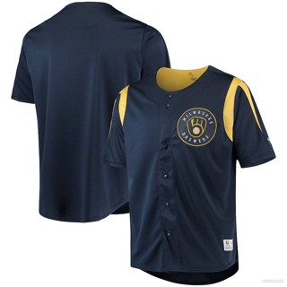 เสื้อกีฬาเบสบอล Milwaukee Brewers ทรงหลวม ขนาดใหญ่