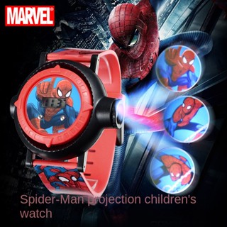 Disney นาฬิกาข้อมืออิเล็กทรอนิกส์ กันน้ํา ลายการ์ตูน Marvel Spider-Man สําหรับเด็กประถม 0618