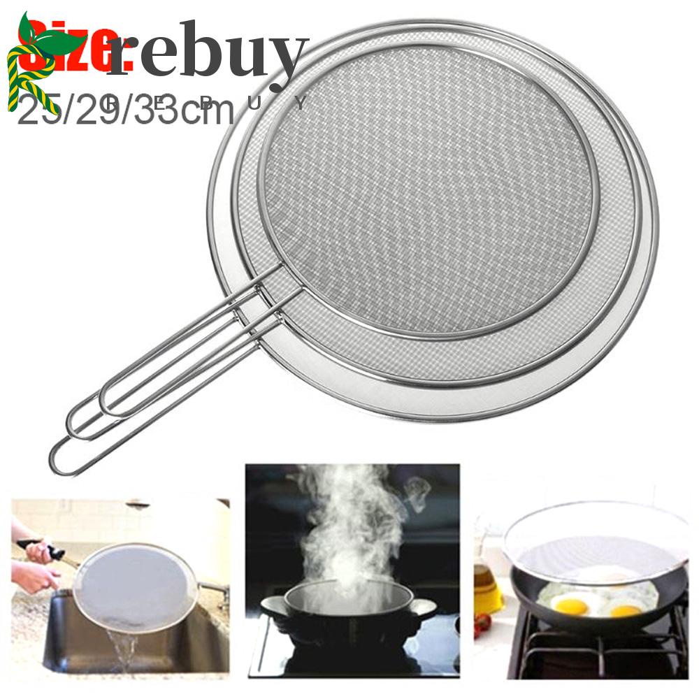 REBUY 25/29/33cm Oil Proofing Lid Kitchen Frying Cover Spill Proof Pan Anti Splash Stainless Steel Scald Net Cooking Tool Splatter Screen