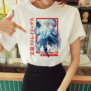 Bungou Stray Dogs เสื้อยืดลําลอง แขนสั้น พิมพ์ลายกราฟฟิค มังงะ ฮาราจูกุ สําหรับสตรี 2000s