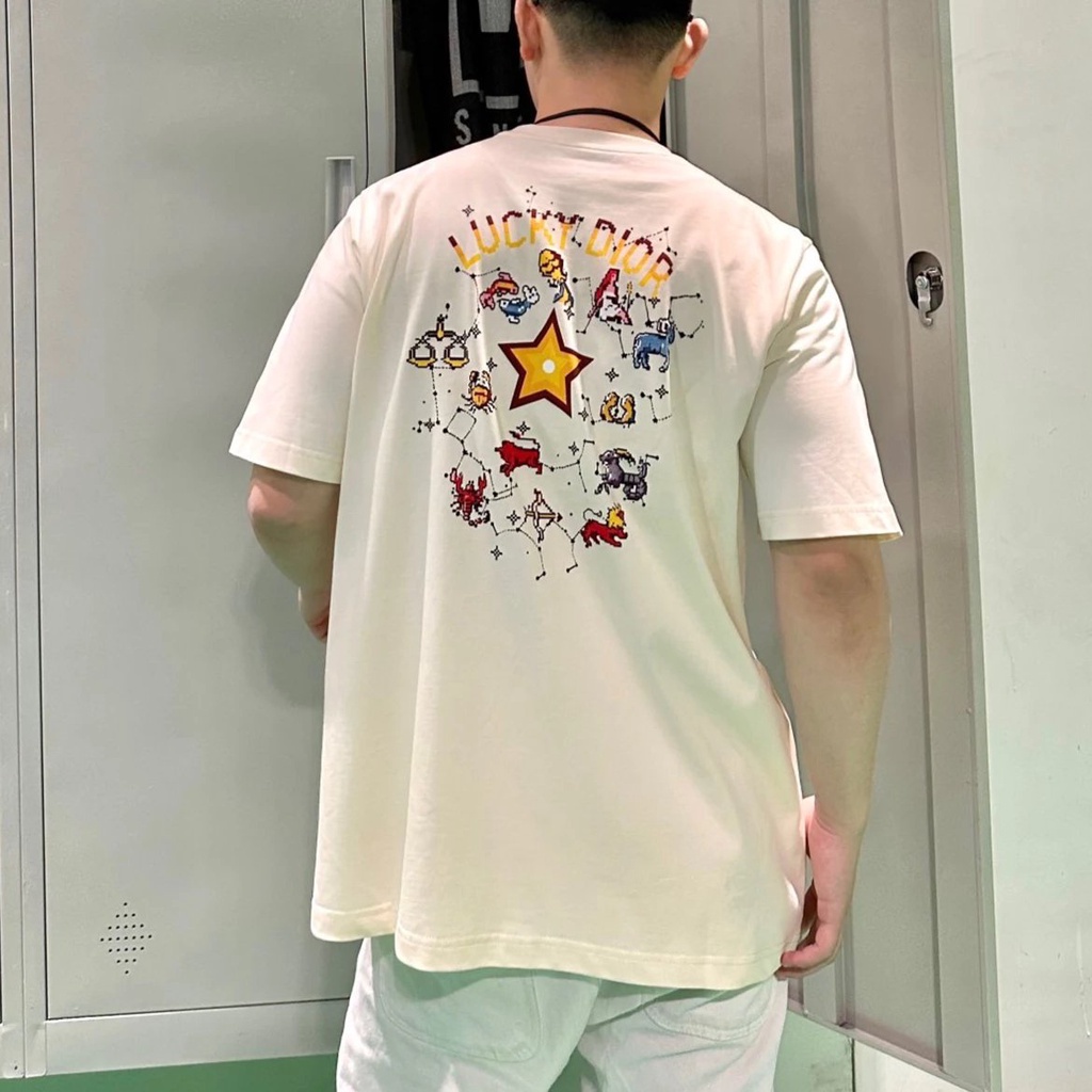 สายรุ้ง 3 Xiaodi Family Original Channel Order!เสื้อยืดแขนสั้นลําลอง พิมพ์ลายการ์ตูนสัตว์ กลุ่มดาวดิจิตอล สไตล์คู่รัก สํ