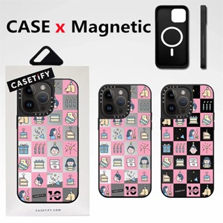 CASETIFY【Birthday Checkerboard】เคสโทรศัพท์มือถือแบบแข็ง กันกระแทก พร้อมกล่องใส่บัตร คุณภาพสูง สําหรับ iPhone 14 Pro Max 12 13 Pro Max