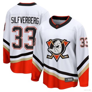 เสื้อกีฬาแขนยาว ลาย HQ1 NHL Anaheim Ducks Silfverberg Jersey พลัสไซซ์ QH1