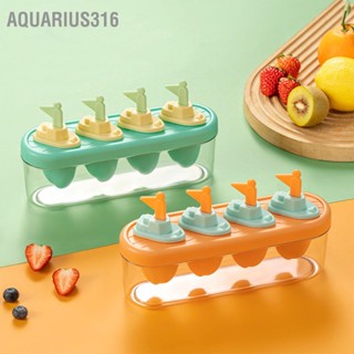 Aquarius316 4 Cavities DIY Ice Pop Mould Maker โฮมเมดแม่พิมพ์ไอศกรีมแช่แข็งสำหรับเด็กผู้ใหญ่