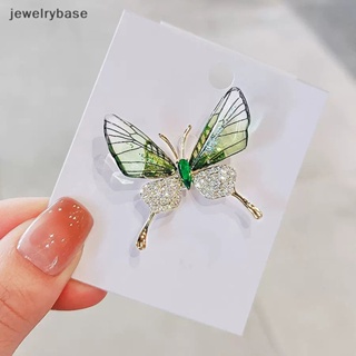 [jewelrybase] เข็มกลัด รูปผีเสื้อ ประดับคริสตัล พลอยเทียม เครื่องประดับแฟชั่น สําหรับผู้หญิง