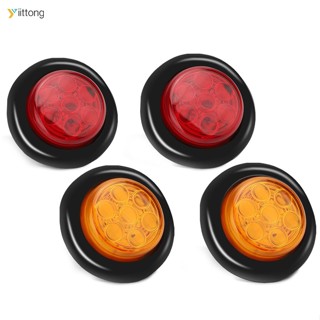 Yt- ไฟท้าย Led 7 ดวง ทรงกลม 2 นิ้ว 7 ดวง เลนส์ 12v สําหรับรถบรรทุก รถพ่วง รถบ้าน 4 ชิ้น