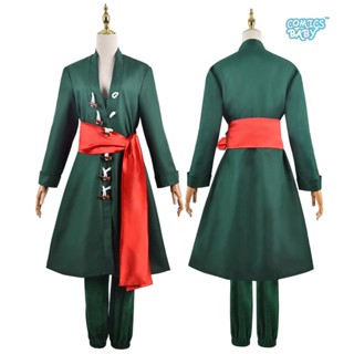 One Piece Zoro cosplay Costume เครื่องแต่งกายคอสเพลย์ การ์ตูนอนิเมะ  Two Years Later Straw Hat Anime Halloween Role-Playing 海贼王索隆