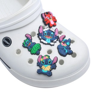 CROCS เข็มกลัด ลายการ์ตูนอนิเมะ Stitch Jibbitz น่ารัก อุปกรณ์เสริม สําหรับตกแต่งรองเท้าผู้หญิง