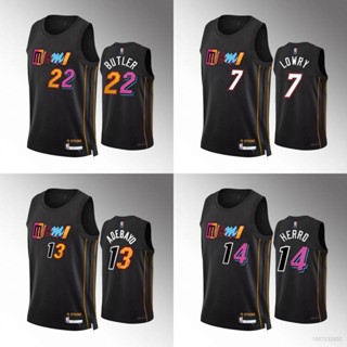 เสื้อกีฬาแขนกุด ลายทีม NBA Jersey Miami Heat Butler Adebayo Lowry Herro Classic พลัสไซซ์