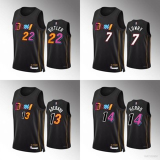 เสื้อกีฬาแขนกุด ลายทีม NBA Jersey Miami Heat Butler Adebayo Lowry Herro Classic พลัสไซซ์