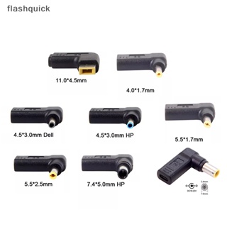 Flashquick อะแดปเตอร์แจ็คเชื่อมต่อ 100W USB Type C เป็น Dc สําหรับแล็ปท็อป