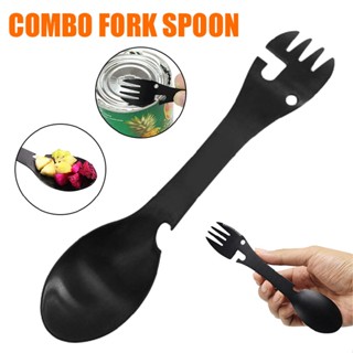 New 5 in 1 Titanium Fork Spoon Spork Cutlery Utensil Combo Kitchen Picnic Useful