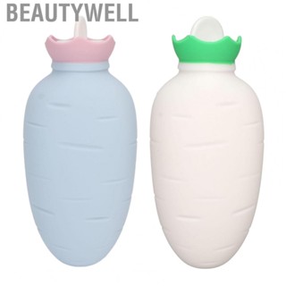 Beautywell 330ML Cute Carrot Shaped Hot Water Bottle Neck Soreness Relief Cute Silicone Hot Water Bag for Menstrual Cramps