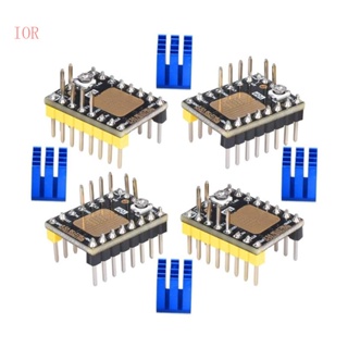 Ior TMC2130 V3 0 สเต็ปมอเตอร์ไดรเวอร์ SpiMode พร้อมฮีทซิงค์ เสียงเงียบ สําหรับเครื่องพิมพ์ 3D 4 ชิ้น