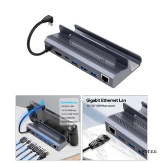 Iwo ฐานฮับขาตั้งทีวี Type-C เป็น RJ45 4K USB3 0 สําหรับ Steam Deck Docking Station 6-in-1