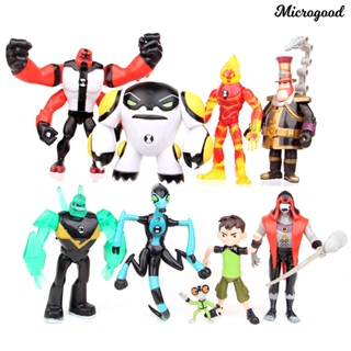 Mig ฟิกเกอร์ Ben 10 Kineceleran Heatblast LED ของเล่นสําหรับเด็ก 9 ชิ้น