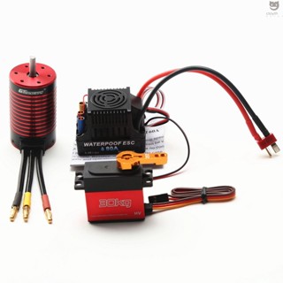 Ctoy GTSKYTENRC มอเตอร์ไร้แปรงถ่าน 3660 2600KV พร้อมเซอร์โวไร้แปรง 80A ESC พร้อมรีโมตคอนโทรล 30 กก. สําหรับรถยนต์ Trax4 1