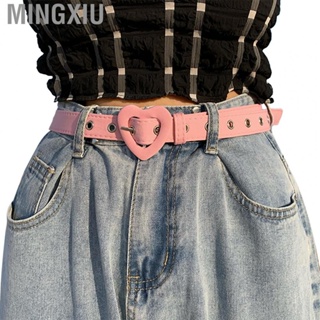 Mingxiu Heart Buckle Belt  Eye Catching Women Waist Pink Size Adjust for Daily Use