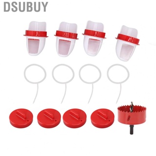 Dsubuy DIY Chicken Feeder  Durable 4Pcs Waste Free Plastic Rainproof Cover Automatic Poultry Auto Feed for Bucket