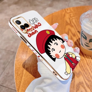 เคสโทรศัพท์มือถือนิ่ม ขอบสี่เหลี่ยม พิมพ์ลายเชอร์รี่ มีตบอล หรูหรา สําหรับ Vivo Y21 2021 Y21A Y21G Y21E Y21T Y21S Y33S Y33T T1X 4G