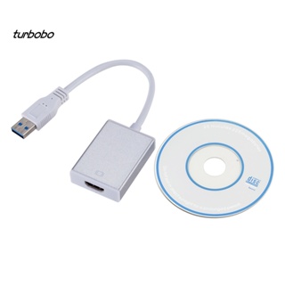 Turbobo อะแดปเตอร์แปลงสายเคเบิลเสียงวิดีโอ USB 3.0 เป็น 1080P HDMI สําหรับ Windows 7 8 10