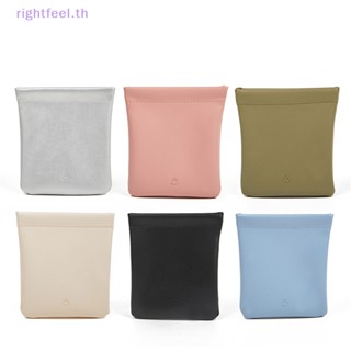 Rightfeel.th ใหม่ กระเป๋าหนัง ปิดอัตโนมัติ สําหรับใส่เหรียญ กุญแจ หูฟัง เครื่องประดับ