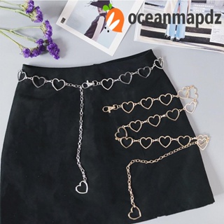 OCEANMAPDZ เข็มขัดโซ่โลหะกลวง อินเทรนด์ อุปกรณ์เสริม สําหรับผู้หญิง