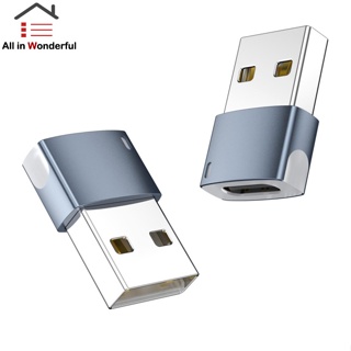 Ws อะแดปเตอร์แปลงชาร์จ Usb 2.0 เป็น Type-C ตัวเมีย พร้อมไฟ Led 480mbps