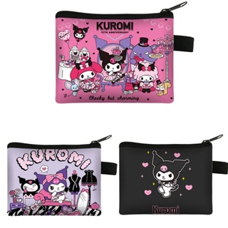 Kawaii Kuromi กระเป๋าสตางค์ กระเป๋าใส่เหรียญ ขนาดเล็ก สําหรับผู้หญิง