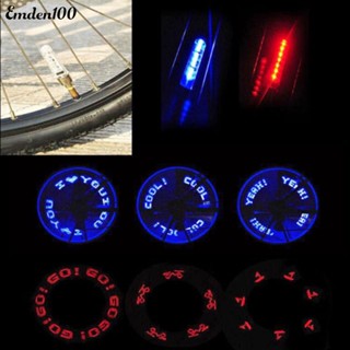 Emden ไฟ LED ตัวอักษรภาษาอังกฤษ ยางล้อวาล์ว ABS โคมไฟจักรยาน