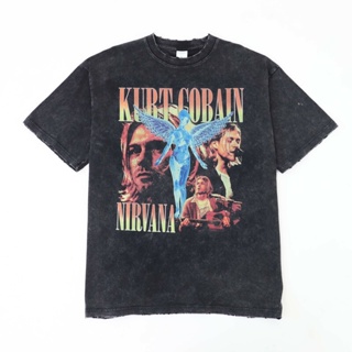 เสื้อยืดผ้าฝ้ายพิมพ์ลายคลาสสิกSOcr //HOMEBOY.V NIRVANA เสื้อยืดผ้าฟอกโอเวอร์ไซส์!