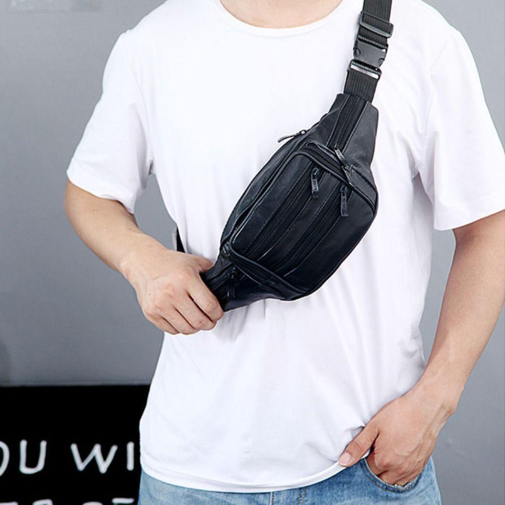 Tonfashion กระเป๋าคาดเอว หนังแท้ กันน้ํา มีซิป จุของได้เยอะ ใส่โทรศัพท์มือถือได้ สําหรับพนักงานไซต์