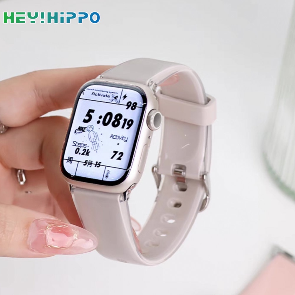 สายนาฬิกาข้อมือซิลิโคน ความคมชัดสูง สีแคนดี้ สําหรับ smartwatch series 8 7 6 SE 5 4 iwatch 45 44 42 41 40 38 49 มม.