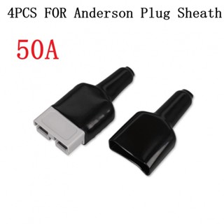 Anderson Plug 50A ปลอกสายเคเบิล สีดํา สําหรับกล่องแบตเตอรี่ เชื่อมต่อเร็ว 4 แพ็ค