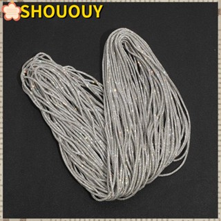 SHOUOUY เชือกผูกรองเท้า ประดับคริสตัล พลอยเทียม ทรงกลม 2 หลา สําหรับกระเป๋า DIY