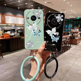 เคสโทรศัพท์มือถือ ลายผีเสื้อบินน่ารัก 3D พร้อมสายคล้องมือ สําหรับ Realme 11 Pro+ Plus C53 NFC GT NEO5 SE 4G 5G Realme11 11Pro