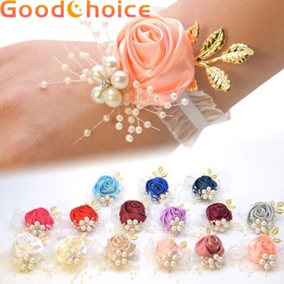 【Good】Wedding Flowers Wrist Flowers Wedding Supplies Bright White Burgundy Champagne【Ready Stock】