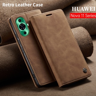 เคสโทรศัพท์มือถือหนัง ฝาพับแม่เหล็ก พร้อมช่องใส่บัตร หรูหรา สําหรับ HUAWEI Nova 11 Pro 2023 5G Nova11 Ultra Nova11Pro 11Pro 11i Nova11i