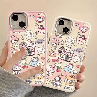 เคสโทรศัพท์มือถือซิลิโคน TPU นิ่ม ขอบสี่เหลี่ยม กันกระแทก ลายแมวน่ารัก สําหรับ IPhone 14 13 12 11 Pro Max XS X XR 8 + 7 Plus