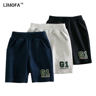 Ljmofa Kids 1-9Y กางเกงขาสั้นลําลอง ผ้าฝ้ายแท้ เอวยางยืด ระบายอากาศ ใส่สบาย สําหรับเด็กผู้ชาย เหมาะกับฤดูร้อน เล่นกีฬา